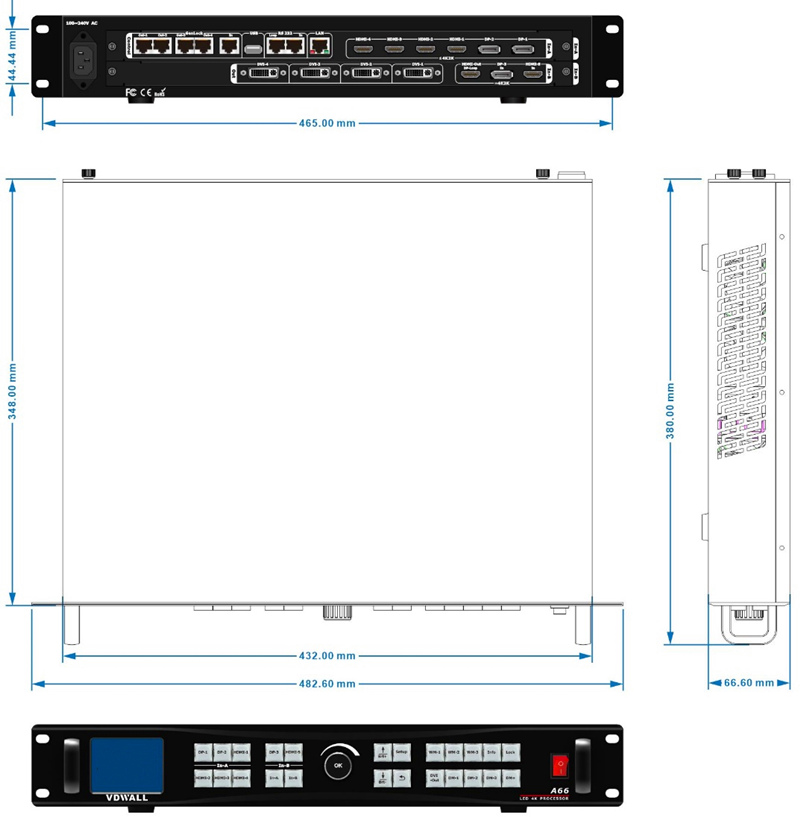 VDWALL A66系列 4K_60HZ拼接处理器A66